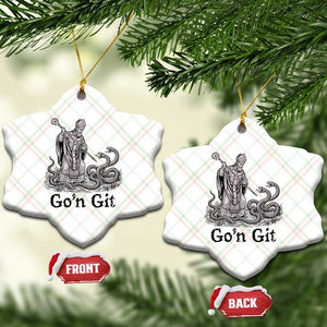 Go'n Git Funny Saint Patrick Banishing Snakes Ceramic Ornament Irish History Humor St Patricks Day TS02 Print Your Wear