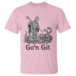 Go'n Git Funny Saint Patrick Banishing Snakes T Shirt Irish History Humor St Patricks Day TS02 Light Pink Print Your Wear