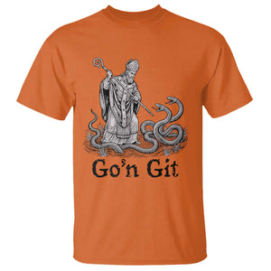Go'n Git Funny Saint Patrick Banishing Snakes T Shirt Irish History Humor St Patricks Day TS02 Orange Print Your Wear