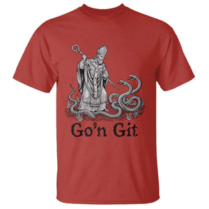 Go'n Git Funny Saint Patrick Banishing Snakes T Shirt Irish History Humor St Patricks Day TS02 Red Print Your Wear