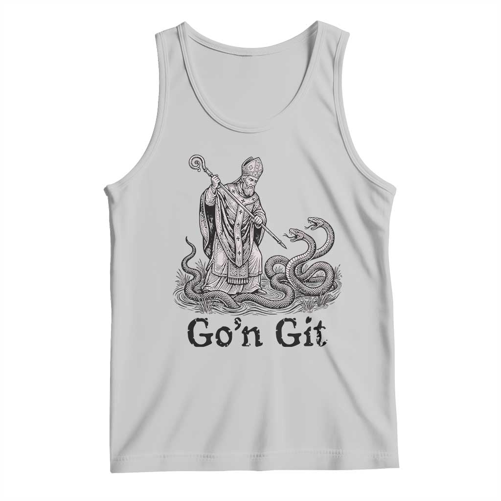 Go'n Git Funny Saint Patrick Banishing Snakes Tank Top Irish History Humor St Patricks Day TS02 Ash Print Your Wear