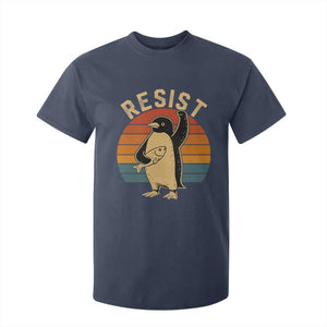 Funny Penguin Resist T Shirt For Kid Against Tariffs Retro Vintage TS02 Navy Print Your Wear