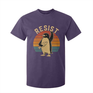 Funny Penguin Resist T Shirt For Kid Against Tariffs Retro Vintage TS02 Purple Print Your Wear