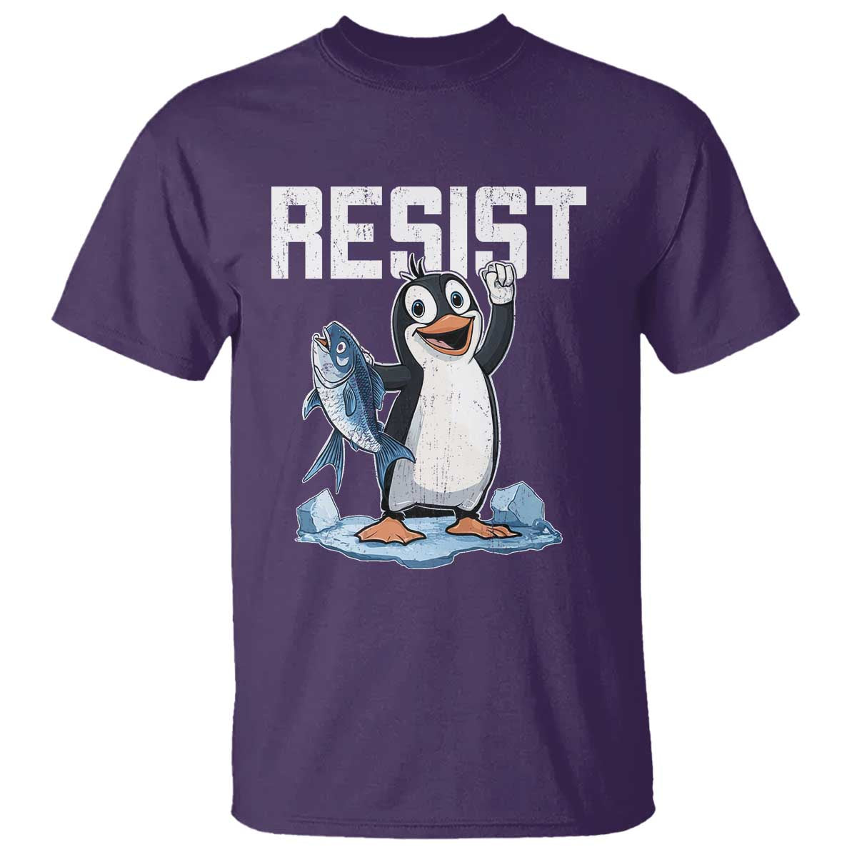 Funny Penguin Resist T Shirt Against Tariffs Protest TS02 Purple Print Your Wear