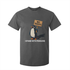 Funny Penguin Resist T Shirt For Kid No Tariffs I Stand With Penguins TS02 Dark Heather Print Your Wear