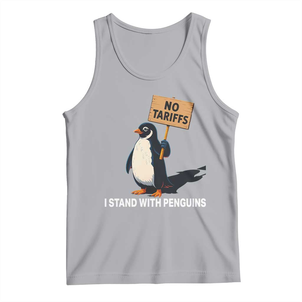 Funny Penguin Resist Tank Top No Tariffs I Stand With Penguins TS02 Athletic Heather Print Your Wear