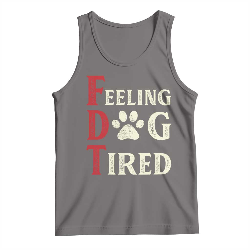 Feeling Dog Tired Tank Top FDT Dogs Paw Sarcasm TS02 Deep Heather Print Your Wear