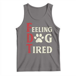 Feeling Dog Tired Tank Top FDT Dogs Paw Sarcasm TS02 Deep Heather Print Your Wear