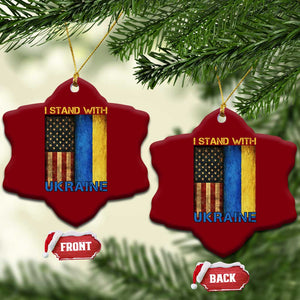 I Stand With Ukraine Ceramic Ornament Ukrainian American Flag TS02 Print Your Wear