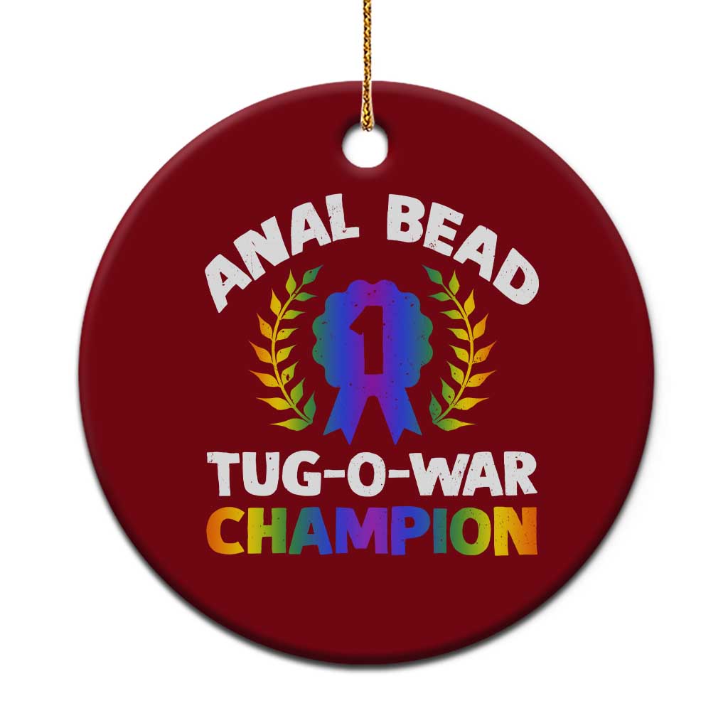 Anal Bead Tug O War Champion Funny Offensive Ceramic Ornament Inappropriate Adult Humor Rainbow TS02 1pc Red Print Your Wear