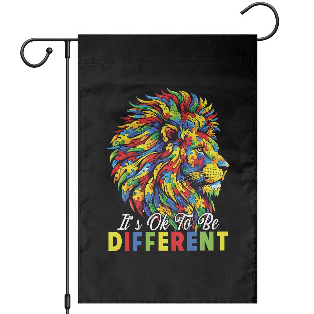 Colorful Autism Acceptance Lion Garden Flag It Is Ok To Be Different Courageous Neurodiversity Support TS02 Black Print Your Wear