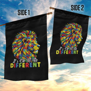 Colorful Autism Acceptance Lion Garden Flag It Is Ok To Be Different Courageous Neurodiversity Support TS02 Print Your Wear