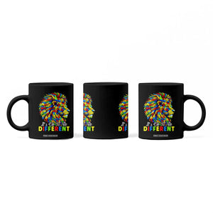 Colorful Autism Acceptance Lion Coffee Mug It Is Ok To Be Different Courageous Neurodiversity Support TS02 Print Your Wear