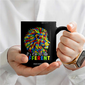 Colorful Autism Acceptance Lion Coffee Mug It Is Ok To Be Different Courageous Neurodiversity Support TS02 Print Your Wear