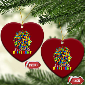 Colorful Autism Acceptance Lion Ceramic Ornament It Is Ok To Be Different Courageous Neurodiversity Support TS02 Print Your Wear