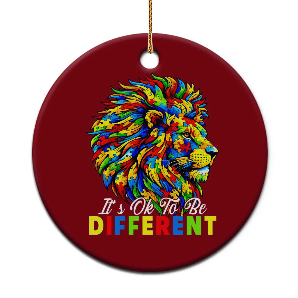 Colorful Autism Acceptance Lion Ceramic Ornament It Is Ok To Be Different Courageous Neurodiversity Support TS02 1pc Red Print Your Wear