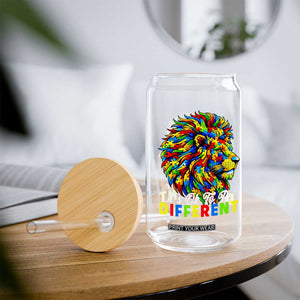 Colorful Autism Acceptance Lion Glass Can It Is Ok To Be Different Courageous Neurodiversity Support TS02 Print Your Wear
