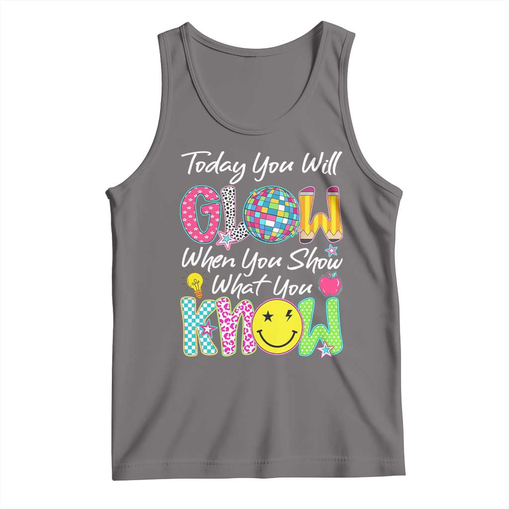 Motivational Test Day Glow Tank Top Today You Will Glow When You Show What You Know TS02 Deep Heather Print Your Wear