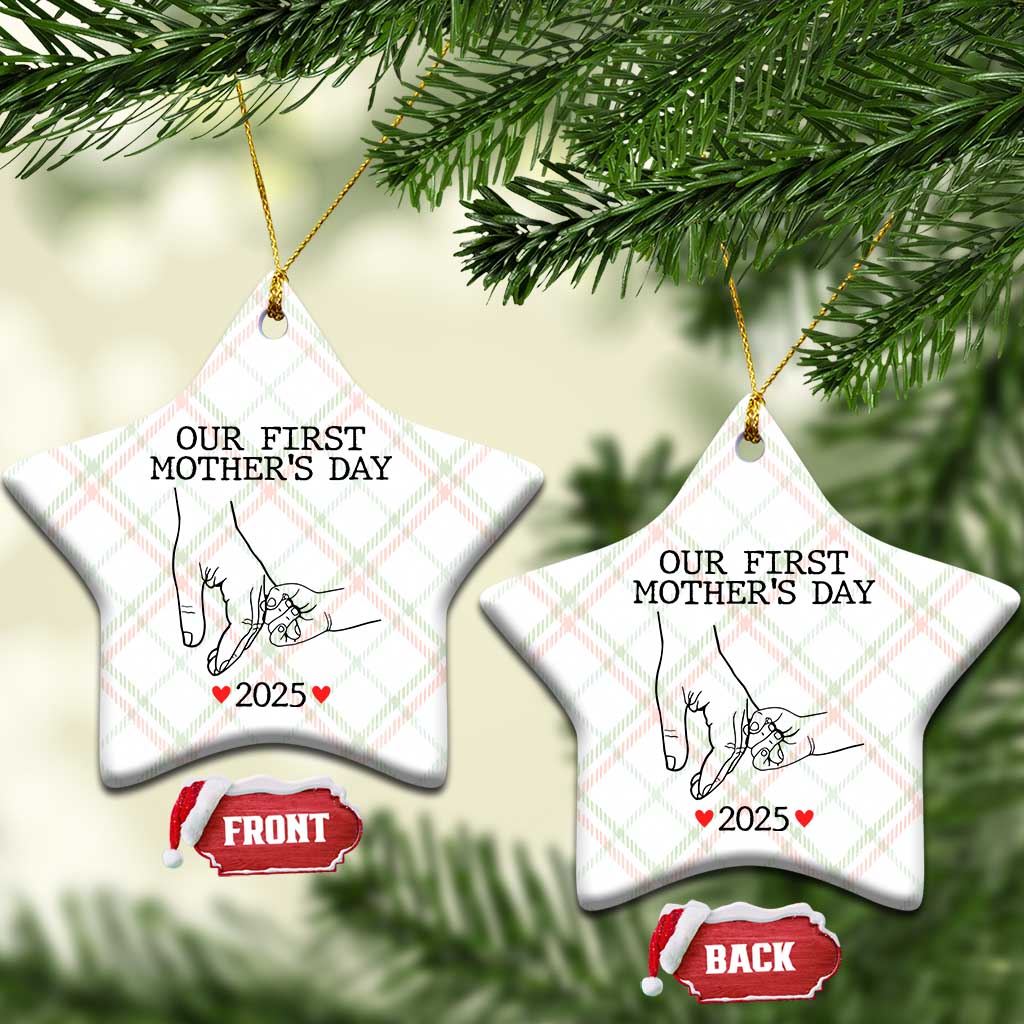 New Mom Est. 2025 Ceramic Ornament First Mothers Day Matching Gift Light TS02 Print Your Wear
