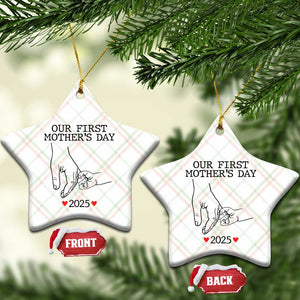 New Mom Est. 2025 Ceramic Ornament First Mothers Day Matching Gift Light TS02 Print Your Wear