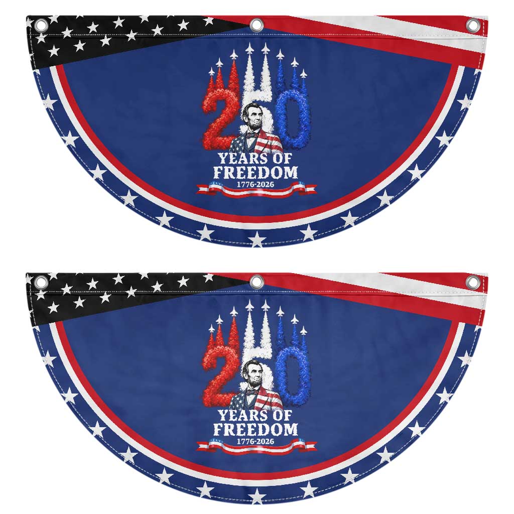 250 Years of Freedom Abraham Lincoln Patriotic Fan Flag US Fighter Jets Red White and Blue 1776 to 2026 Semiquincentennial TS02 2pcs pack Classic Navy Print Your Wear