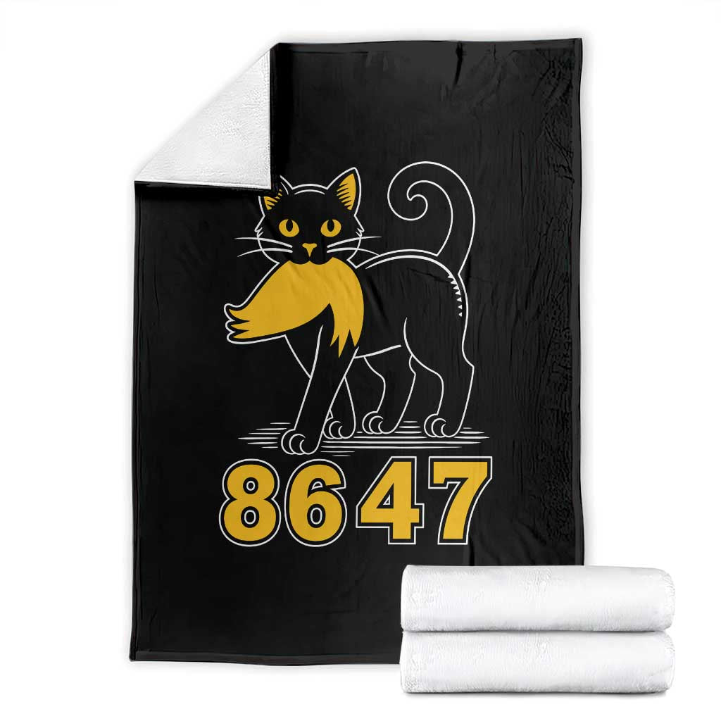 8647 Black Cat Golden Hair Prey Throw Blanket Funny Coded Political Satire TS02 Black Print Your Wear