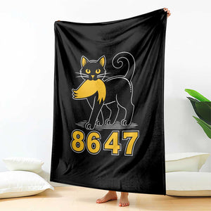 8647 Black Cat Golden Hair Prey Throw Blanket Funny Coded Political Satire TS02 Print Your Wear