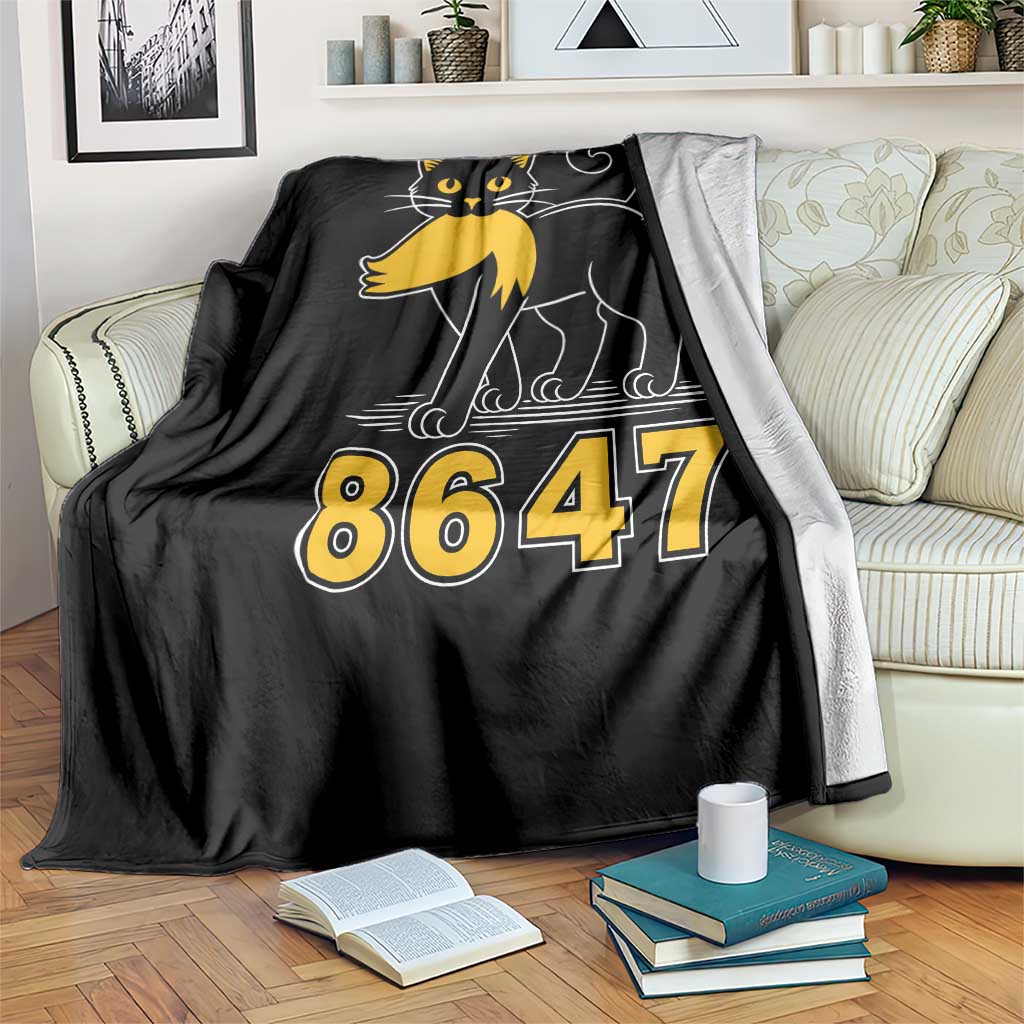 8647 Black Cat Golden Hair Prey Throw Blanket Funny Coded Political Satire TS02 Print Your Wear