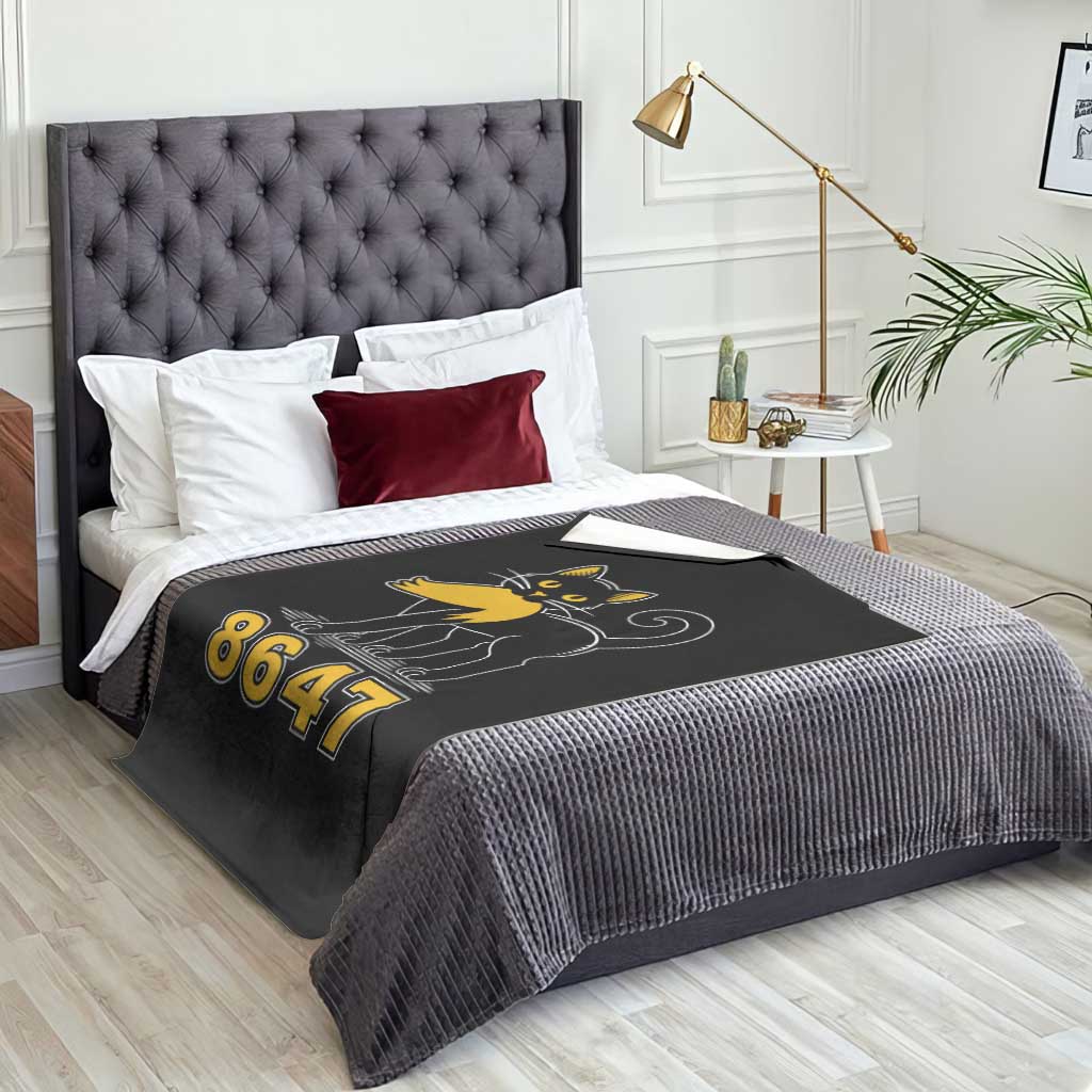 8647 Black Cat Golden Hair Prey Throw Blanket Funny Coded Political Satire TS02 Print Your Wear