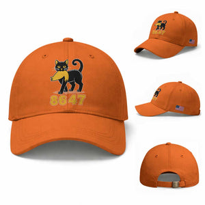 8647 Black Cat Golden Hair Prey Baseball Cap Funny Coded Political Satire TS02 Baseball Cap Universal Fit Orange Print Your Wear