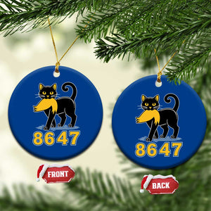 8647 Black Cat Golden Hair Prey Ceramic Ornament Funny Coded Political Satire TS02 1pc Blue Print Your Wear