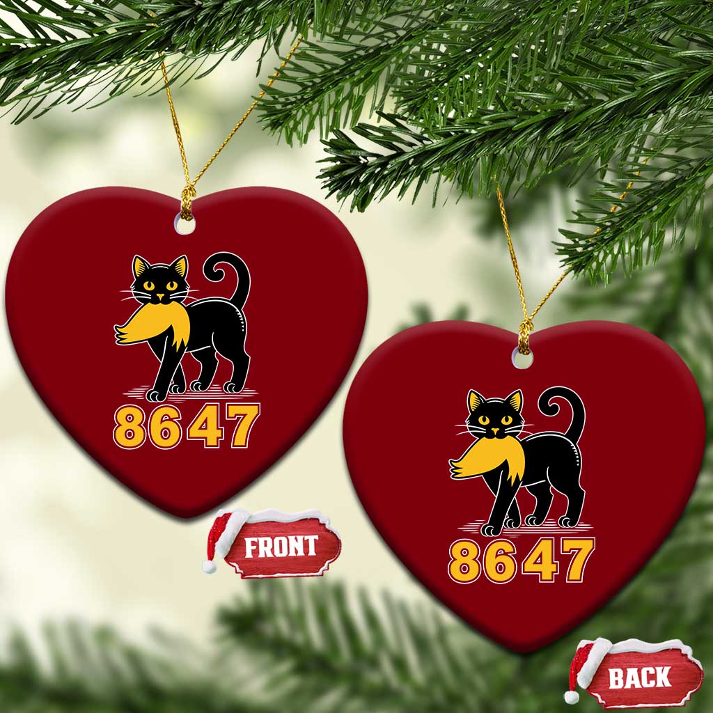 8647 Black Cat Golden Hair Prey Ceramic Ornament Funny Coded Political Satire TS02 Print Your Wear