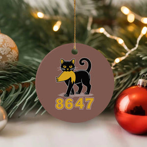 8647 Black Cat Golden Hair Prey Ceramic Ornament Funny Coded Political Satire TS02 1pc Mocha Print Your Wear