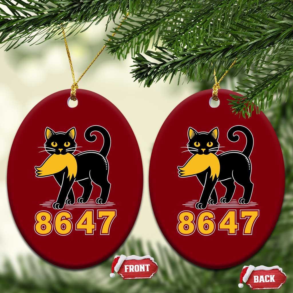 8647 Black Cat Golden Hair Prey Ceramic Ornament Funny Coded Political Satire TS02 Print Your Wear