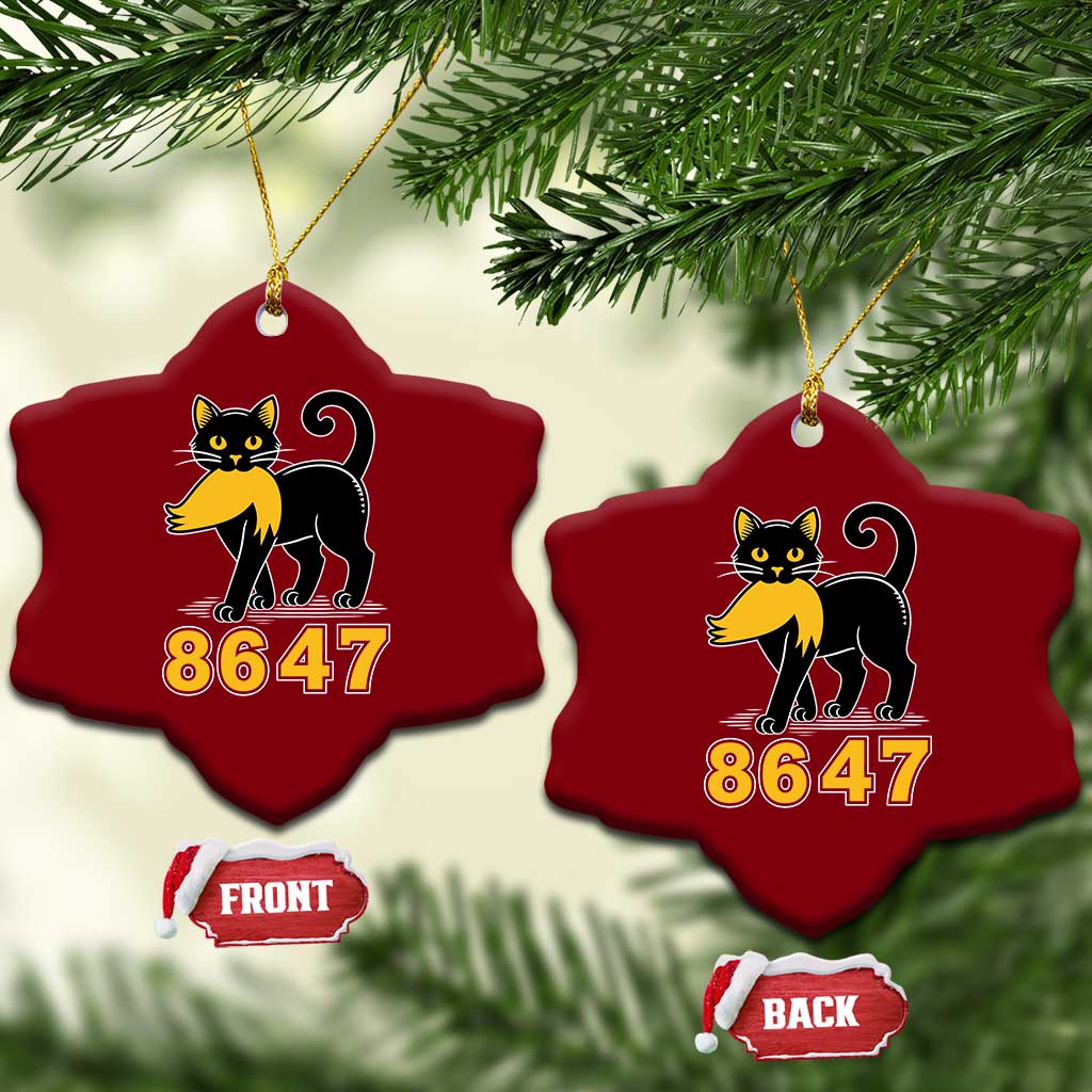 8647 Black Cat Golden Hair Prey Ceramic Ornament Funny Coded Political Satire TS02 Print Your Wear