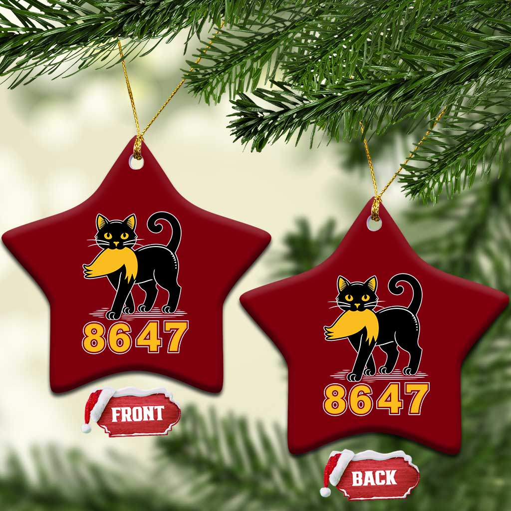 8647 Black Cat Golden Hair Prey Ceramic Ornament Funny Coded Political Satire TS02 Print Your Wear