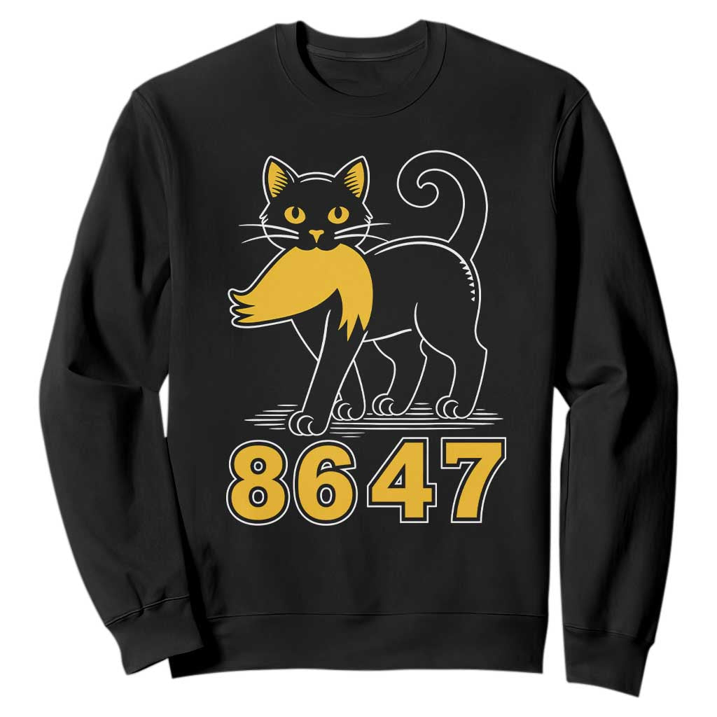 8647 Black Cat Golden Hair Prey Sweatshirt Funny Coded Political Satire TS02 Black Print Your Wear