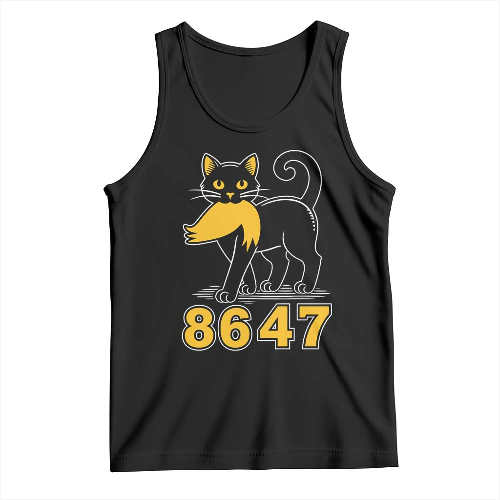 8647 Black Cat Golden Hair Prey Tank Top Funny Coded Political Satire TS02 Black Print Your Wear