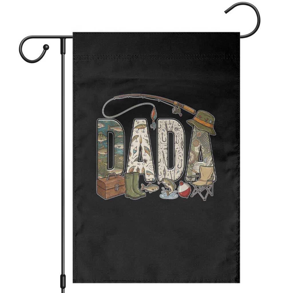 Best Fishing Dada Retro Vintage Outdoorsman Garden Flag Bass Angler Dad Fisherman Fathers Day Gift for Men TS02 Black Print Your Wear