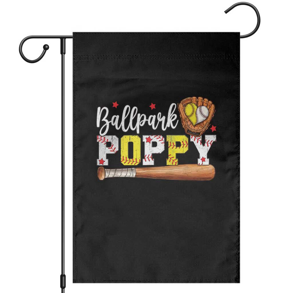 Ballpark Poppy Baseball and Softball Grandpa Garden Flag Sports Grandfather Game Day Birthday Gifts TS02 Black Print Your Wear