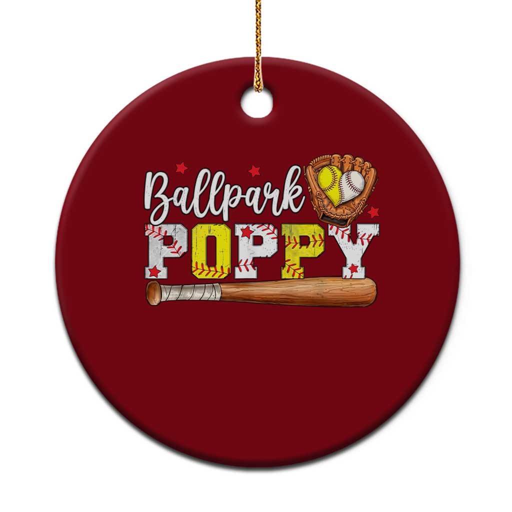 Ballpark Poppy Baseball and Softball Grandpa Ceramic Ornament Sports Grandfather Game Day Birthday Gifts TS02 1pc Red Print Your Wear