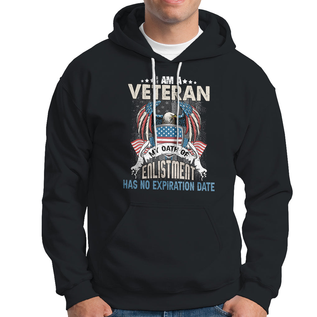 Veteran Hoodie My Oath Of Enlistment Has No Expiration Date American Bald Eagle US Flag TS02 Dark Heather Printyourwear