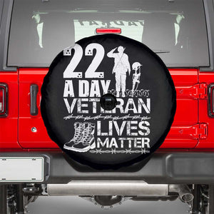 Veteran PTSD Spare Tire Cover 22 Every Day Veteran Lives Matter Suicide Awareness TS02 Black Print Your Wear