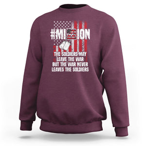 Veteran PTSD Sweatshirt Mission Save 22 Every Day American Flag Suicide Awareness TS02 Printyourwear