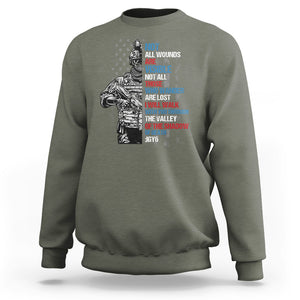 Veteran PTSD Sweatshirt Not All Wounds Are Visible Not All Those Who Wander Are Lost American Flag Soldier TS02 Printyourwear