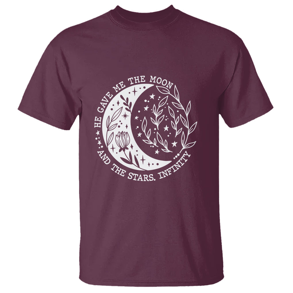 Infinity Love T Shirt He Gave Me The Moon And The Stars Infinity Celestial TS02 Printyourwear