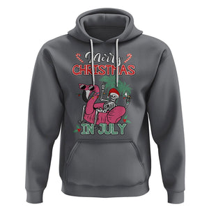 Skeleton Santa Hoodie Merry Christmas in July Summer Xmas Flamingo Float TS02 Charcoal Printyourwear