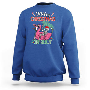 Skeleton Santa Sweatshirt Merry Christmas in July Summer Xmas Flamingo Float TS02 Royal Blue Printyourwear