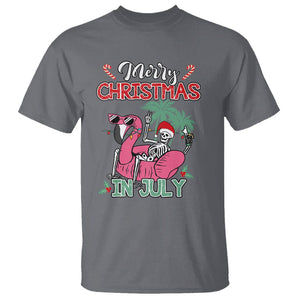 Skeleton Santa T Shirt Merry Christmas in July Summer Xmas Flamingo Float TS02 Charcoal Printyourwear