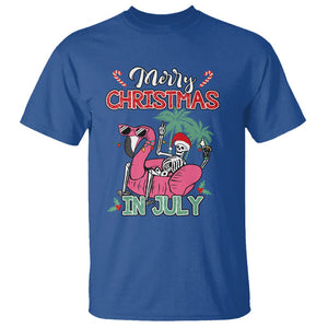 Skeleton Santa T Shirt Merry Christmas in July Summer Xmas Flamingo Float TS02 Royal Blue Printyourwear